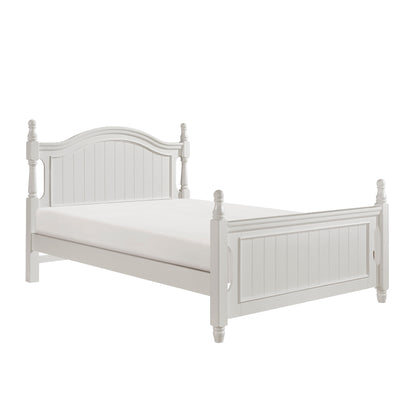 Homelegance Full Platform Bed with Twin Trundle in Crisp White B1799F-1-R