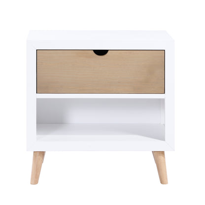 Homelegance Nightstand Asker White Natural Finish B2012-4