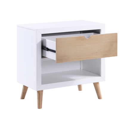 Homelegance Nightstand Asker White Natural Finish B2012-4