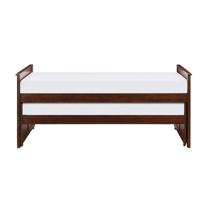 Homelegance Twin Over Twin Bed Dark Cherry Finish Rowe B2013RTDC-1