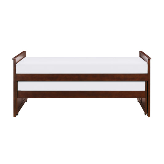 Homelegance Twin Over Twin Bed Dark Cherry Finish Rowe B2013RTDC-1