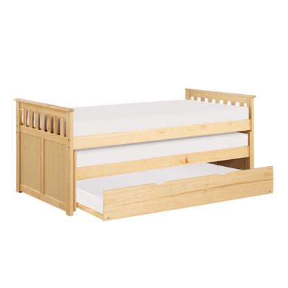 Homelegance Bartly Twin Twin Bed with Twin Trundle Natural Pine Finish B2043RT-1R