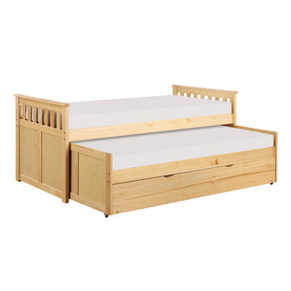 Homelegance Bartly Twin Twin Bed with Twin Trundle Natural Pine Finish B2043RT-1R