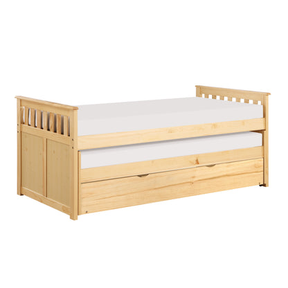 Homelegance Bartly Twin Twin Bed with Twin Trundle Natural Pine Finish B2043RT-1R