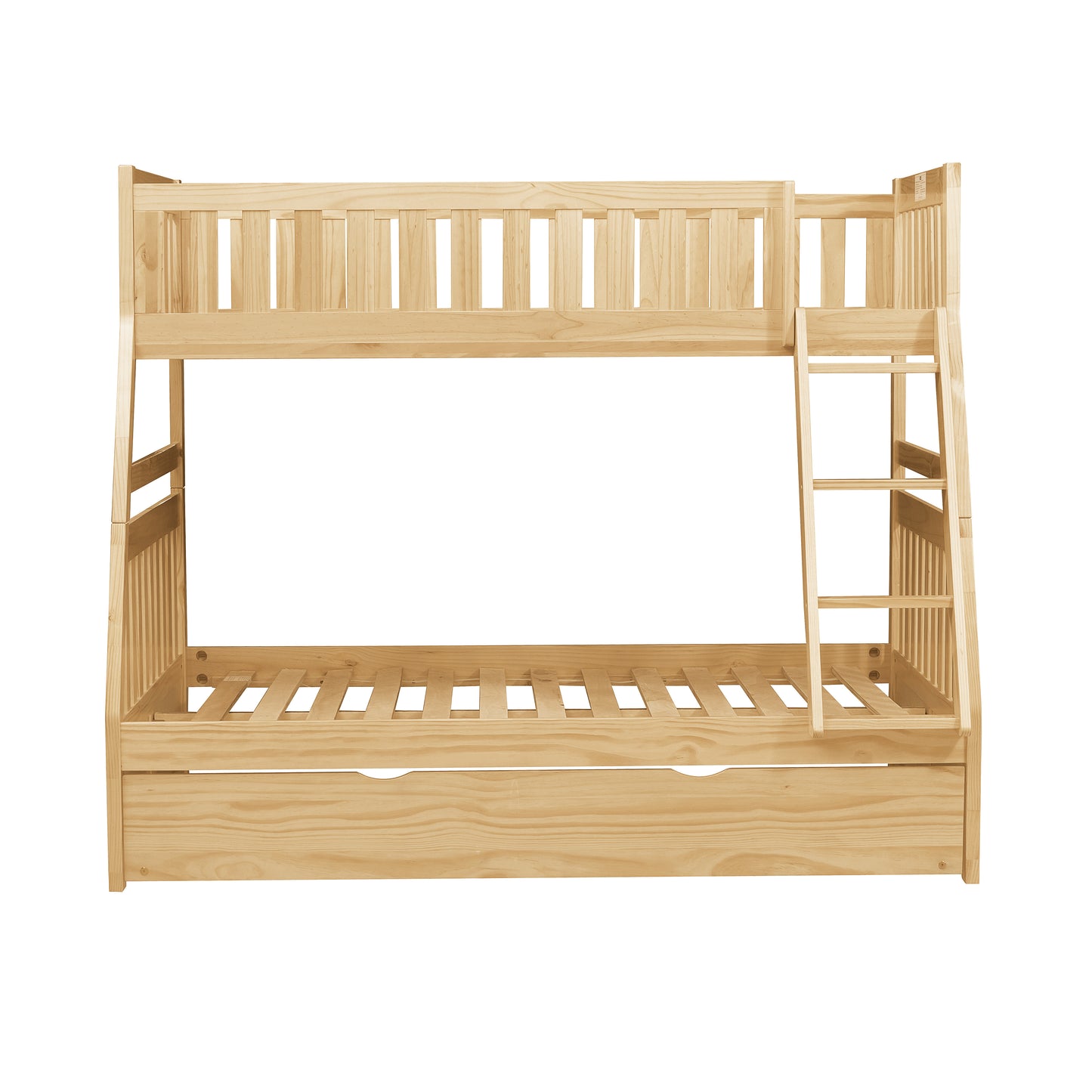 Homelegance Bartly Twin Full Bunk Bed with Twin Trundle Natural Pine B2043TF-1-R