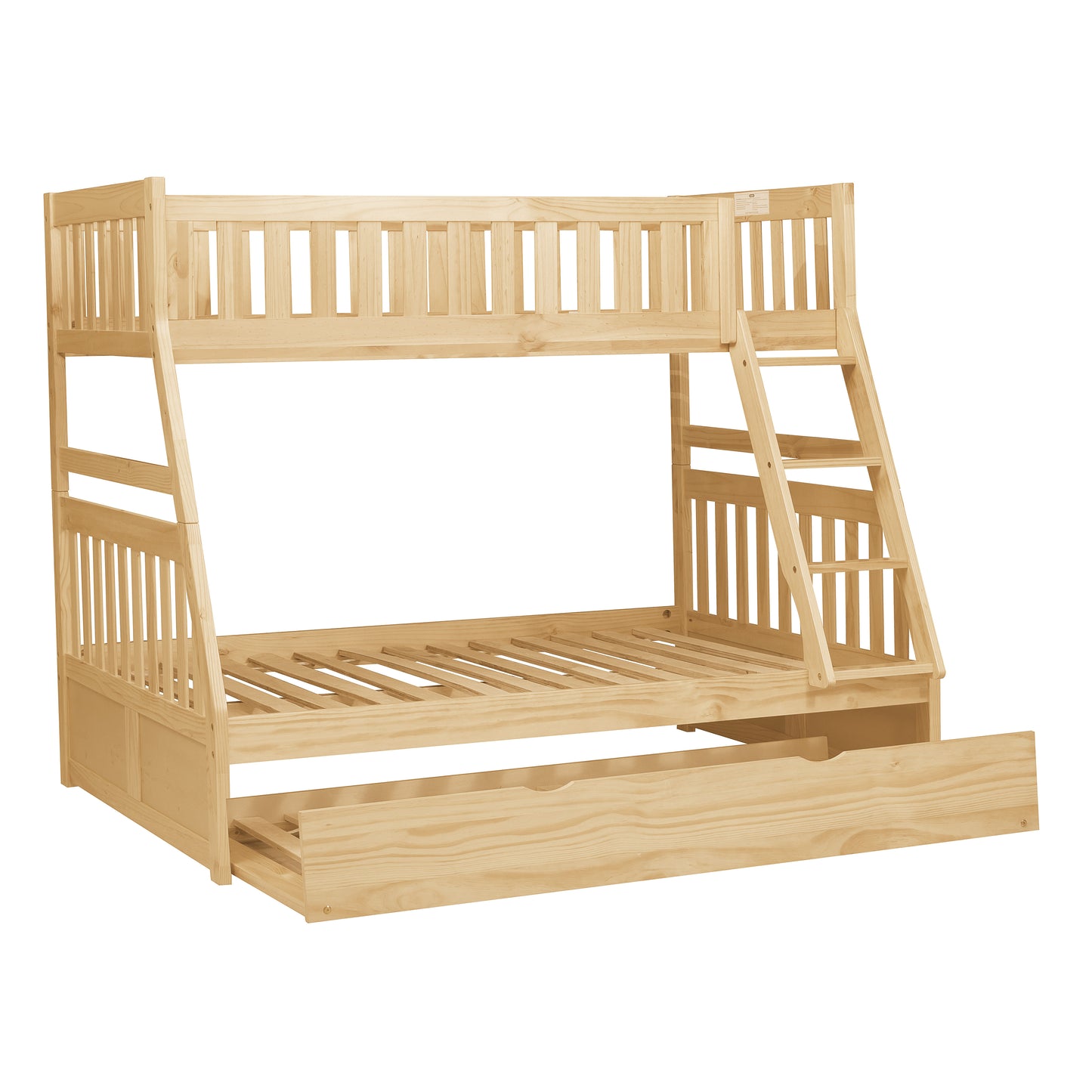 Homelegance Bartly Twin Full Bunk Bed with Twin Trundle Natural Pine B2043TF-1-R