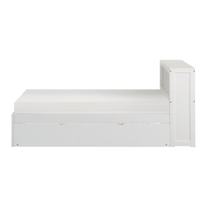 Homelegance Twin Bookcase Bed with Twin Trundle in White B2053BCW-1R