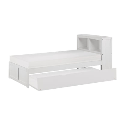 Homelegance Twin Bookcase Bed with Twin Trundle in White B2053BCW-1R