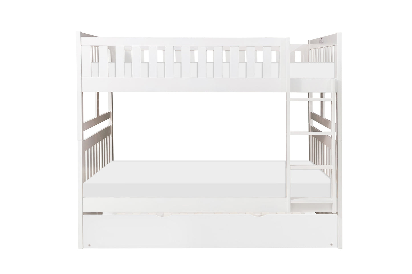 Homelegance Galen Full/Full Bunk Bed with Twin Trundle in White B2053FFW-1-R