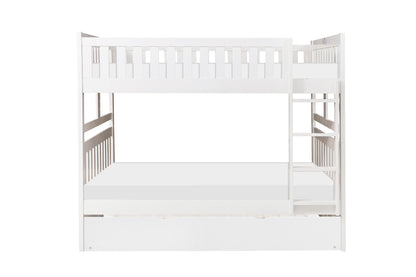 Homelegance Galen Full/Full Bunk Bed with Twin Trundle in White B2053FFW-1-R