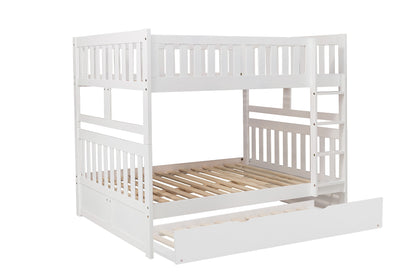 Homelegance Galen Full/Full Bunk Bed with Twin Trundle in White B2053FFW-1-R