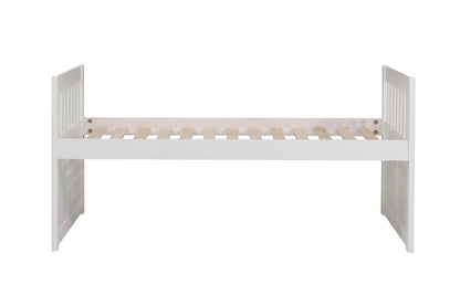 Homelegance Galen Twin Twin Trundle Bed White with Storage Drawers B2053PRW-1