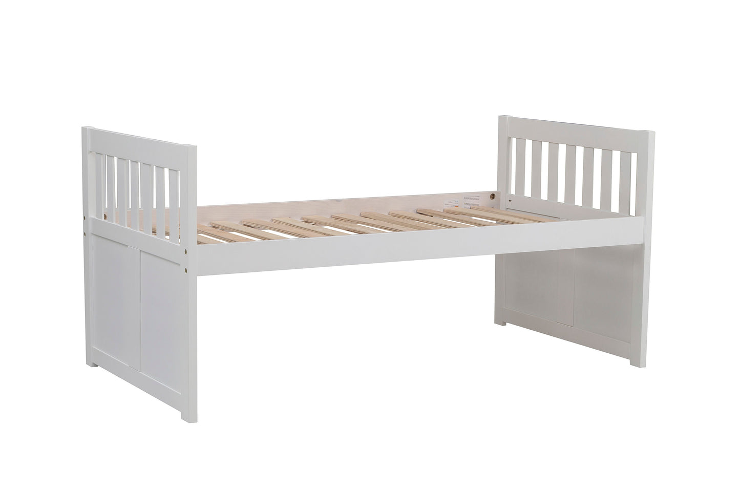 Homelegance Galen Twin Twin Trundle Bed White with Storage Drawers B2053PRW-1