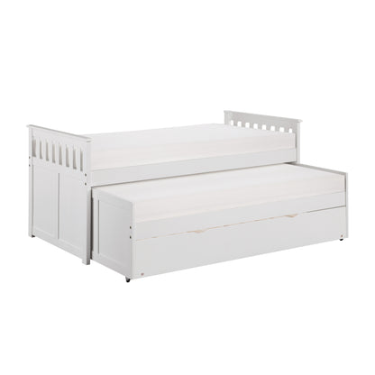 Homelegance Galen Twin Twin Bed with Twin Trundle White B2053RTW-1R