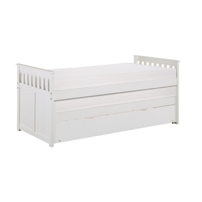 Homelegance Galen Twin Twin Bed with Twin Trundle White B2053RTW-1R