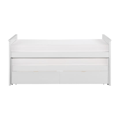 Homelegance Twin Twin Bed with Storage Boxes White Galen B2053RTW-1T