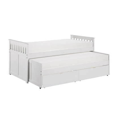 Homelegance Twin Twin Bed with Storage Boxes White Galen B2053RTW-1T