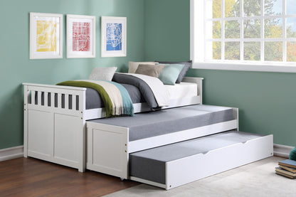 Homelegance Galen Twin Twin Bed with Twin Trundle White B2053RTW-1R