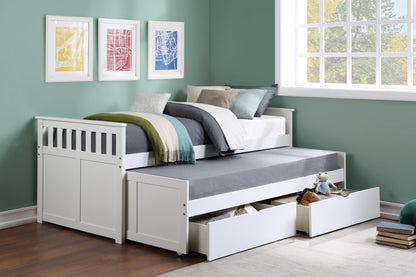 Homelegance Twin Twin Bed with Storage Boxes White Galen B2053RTW-1T
