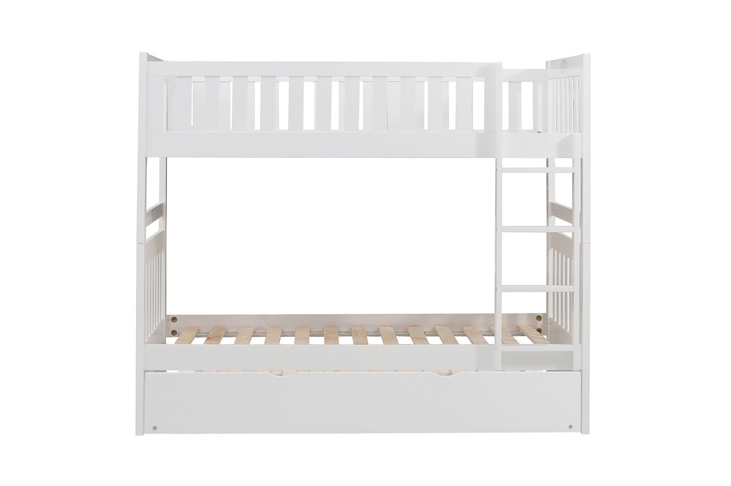 Homelegance Galen Twin Twin Bunk Bed with Twin Trundle White B2053W-1-R