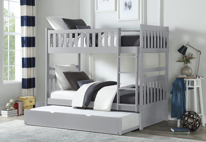 Homelegance Orion Twin Twin Bunk Bed with Twin Trundle Gray B2063-1-R