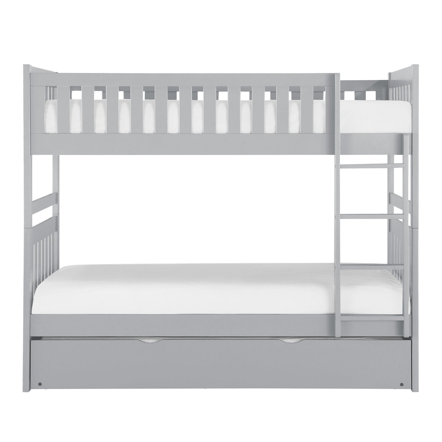Homelegance Orion Twin Twin Bunk Bed with Twin Trundle Gray B2063-1-R