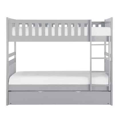 Homelegance Orion Twin Twin Bunk Bed with Twin Trundle Gray B2063-1-R