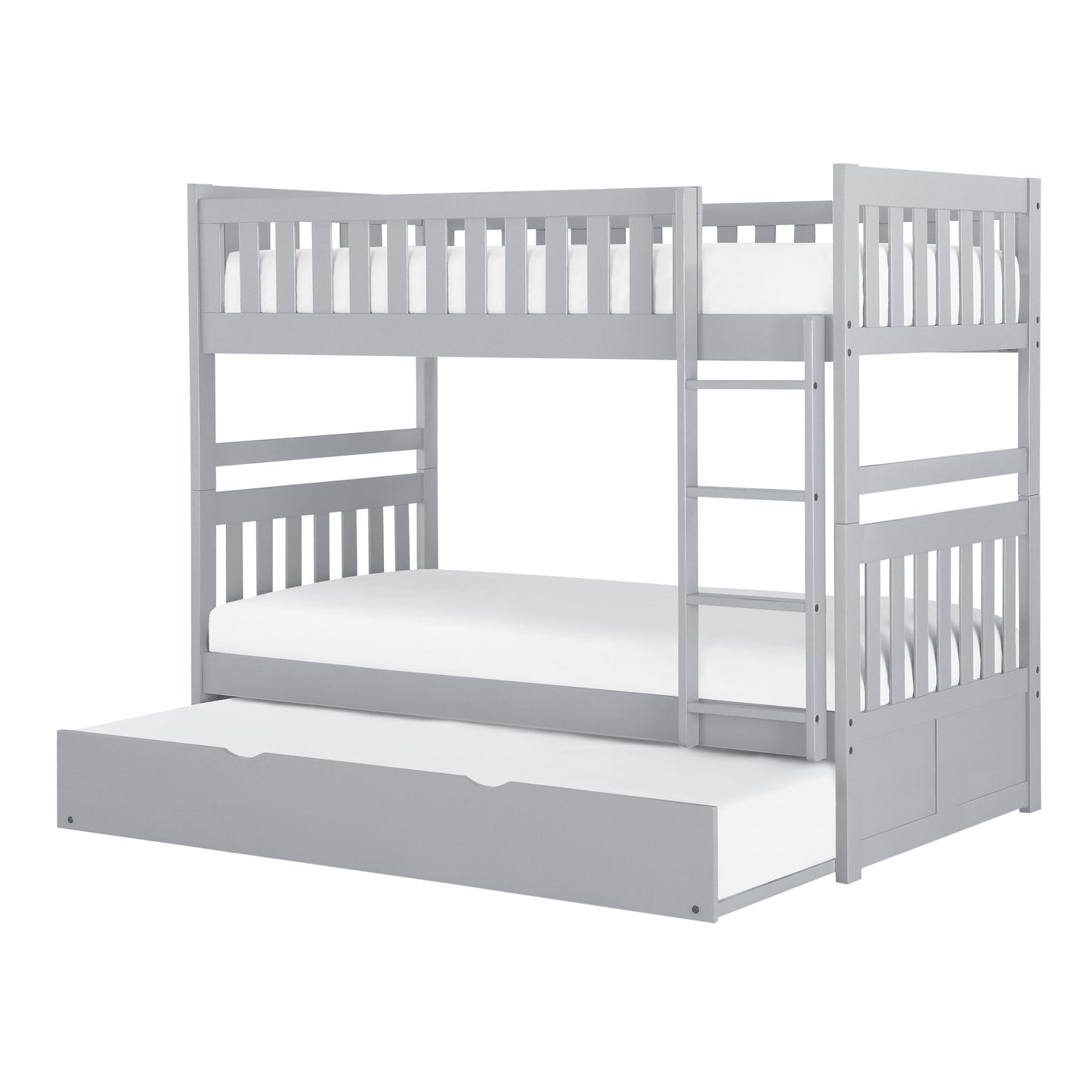Homelegance Orion Twin Twin Bunk Bed with Twin Trundle Gray B2063-1-R