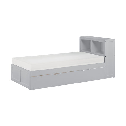 Homelegance Twin Bookcase Bed with Twin Trundle Gray Orion B2063BC-1R