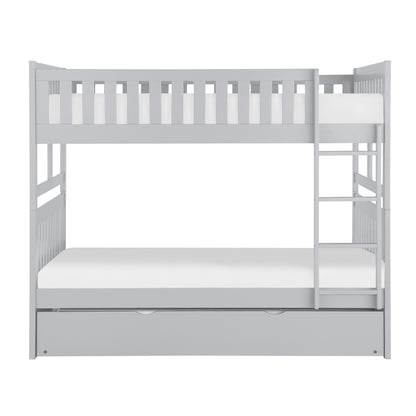 Homelegance Orion Full/Full Bunk Bed with Twin Trundle Gray B2063FF-1-R
