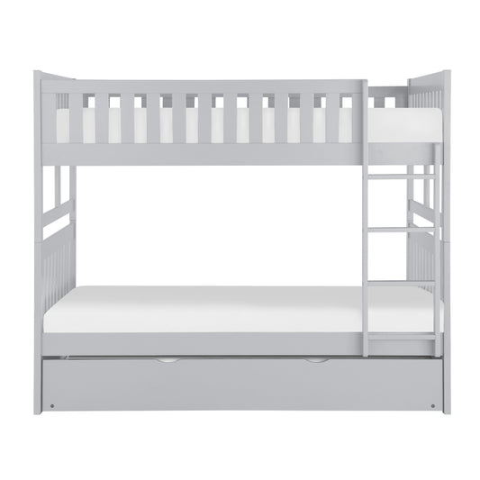 Homelegance Orion Full/Full Bunk Bed with Twin Trundle Gray B2063FF-1-R