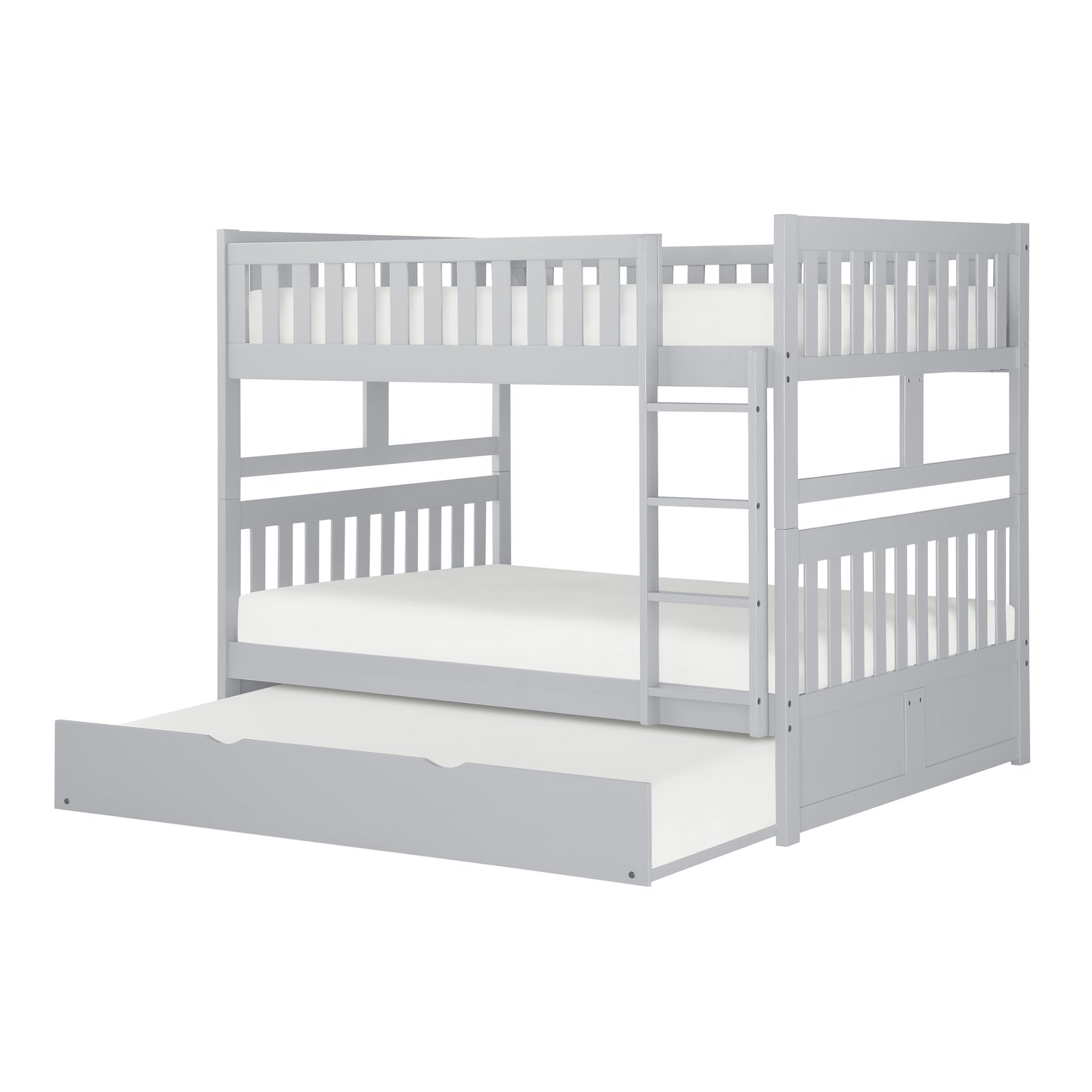 Homelegance Orion Full/Full Bunk Bed with Twin Trundle Gray B2063FF-1-R