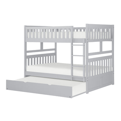 Homelegance Orion Full/Full Bunk Bed with Twin Trundle Gray B2063FF-1-R
