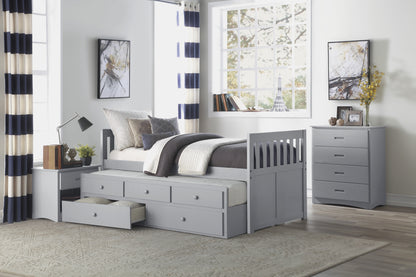 Homelegance Orion Twin Twin Trundle Bed Gray with Storage Drawers B2063PR-1