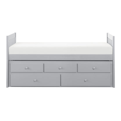 Homelegance Orion Twin Twin Trundle Bed Gray with Storage Drawers B2063PR-1