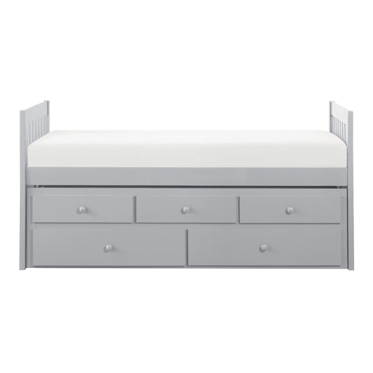 Homelegance Orion Twin Twin Trundle Bed Gray with Storage Drawers B2063PR-1