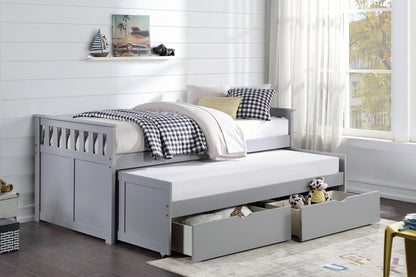 Homelegance Twin Twin Bed with Storage Boxes Gray Orion B2063RT-1T