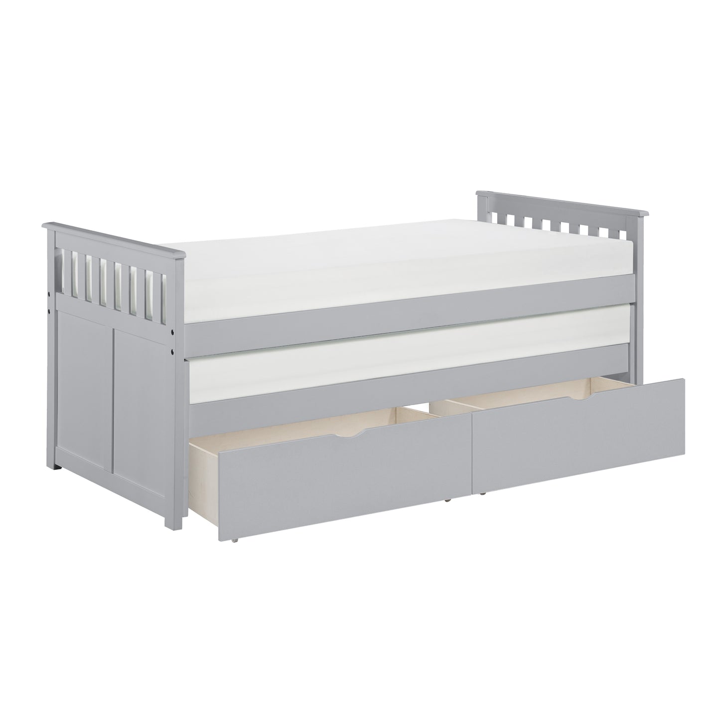 Homelegance Twin Twin Bed with Storage Boxes Gray Orion B2063RT-1T