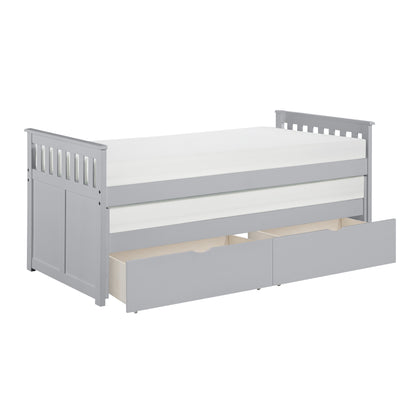 Homelegance Twin Twin Bed with Storage Boxes Gray Orion B2063RT-1T