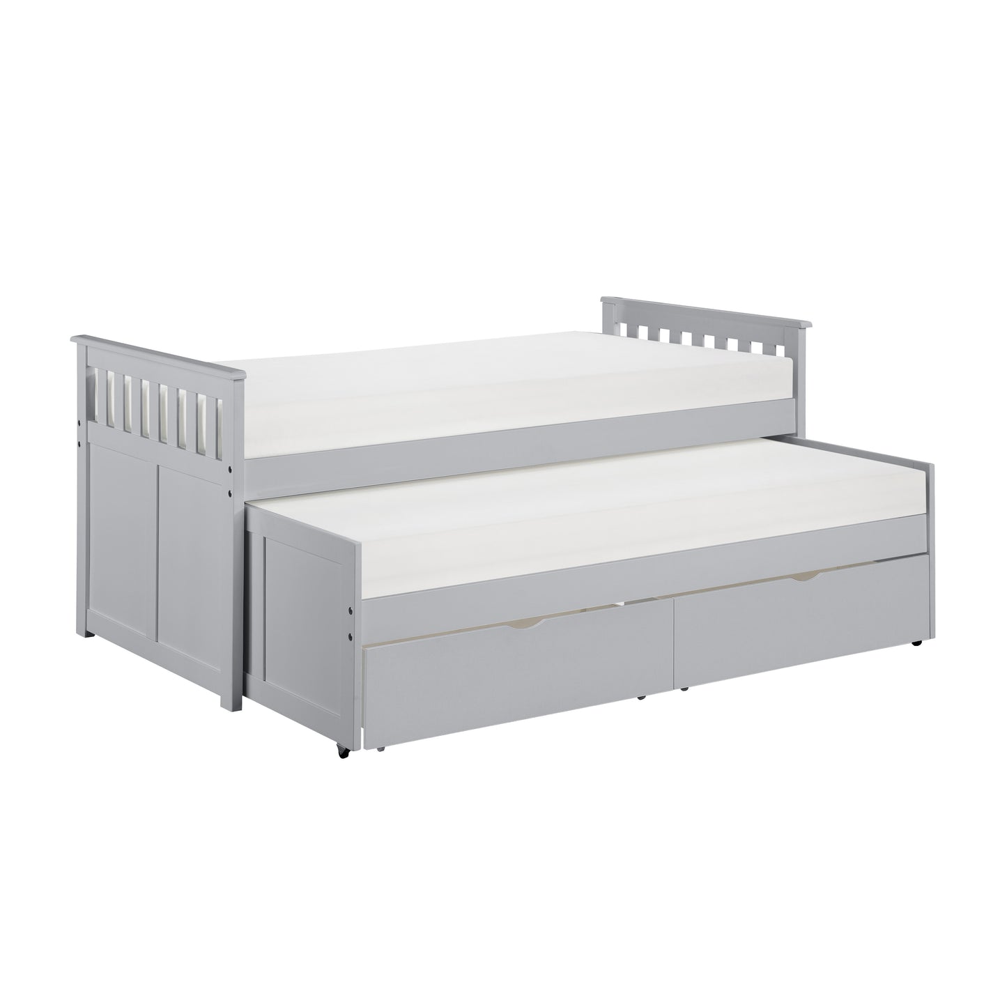 Homelegance Twin Twin Bed with Storage Boxes Gray Orion B2063RT-1T