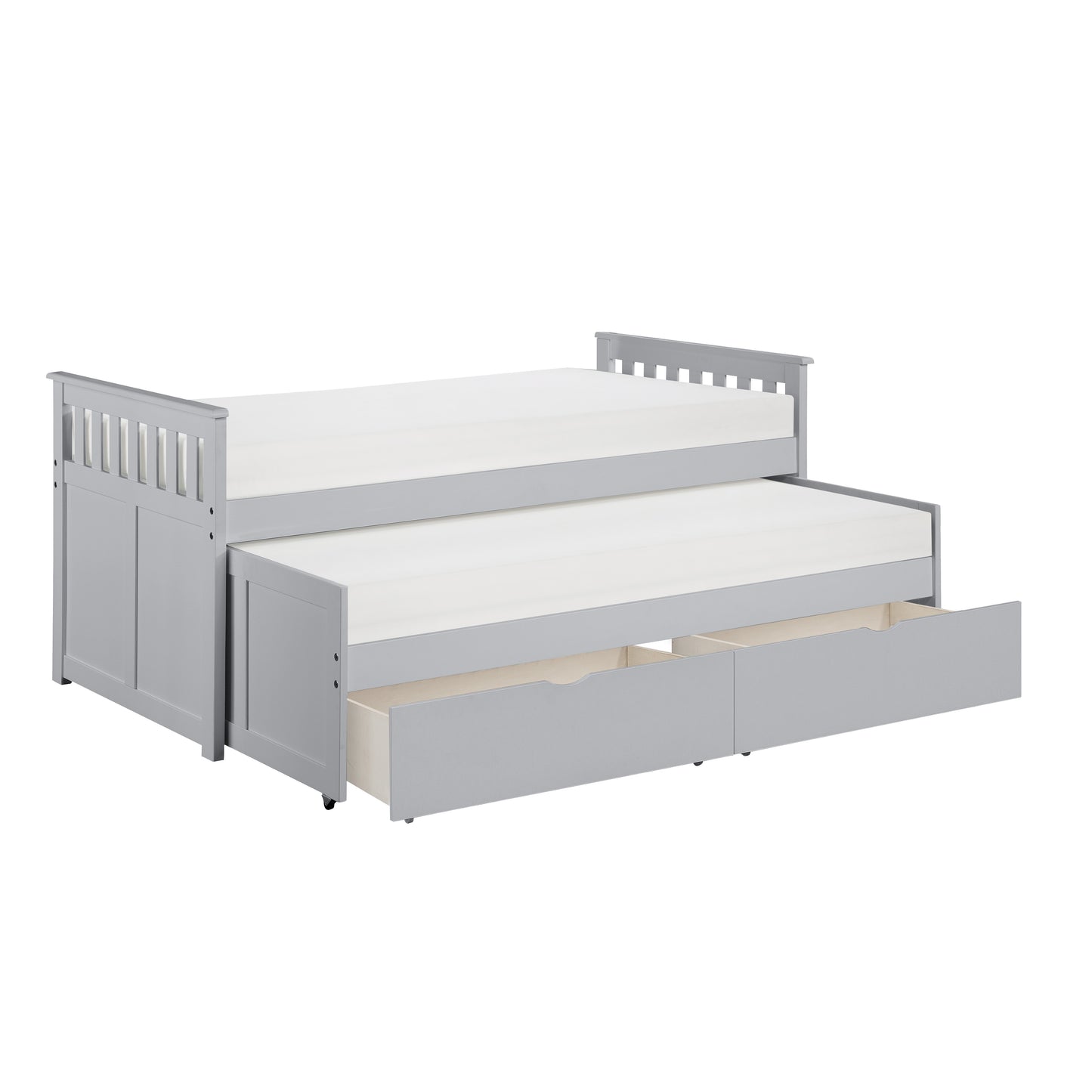 Homelegance Twin Twin Bed with Storage Boxes Gray Orion B2063RT-1T