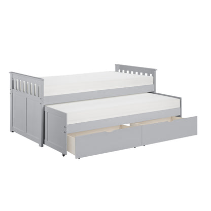 Homelegance Twin Twin Bed with Storage Boxes Gray Orion B2063RT-1T