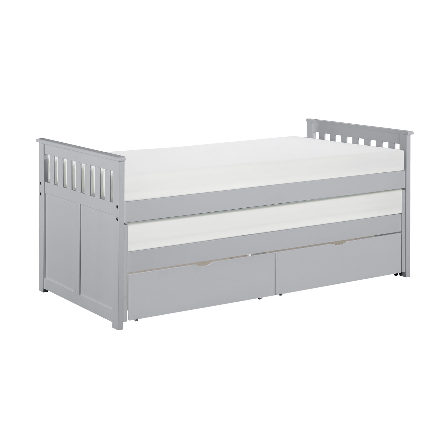 Homelegance Twin Twin Bed with Storage Boxes Gray Orion B2063RT-1T