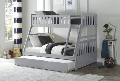 Homelegance Orion Twin Full Bunk Bed with Twin Trundle Gray B2063TF-1-R
