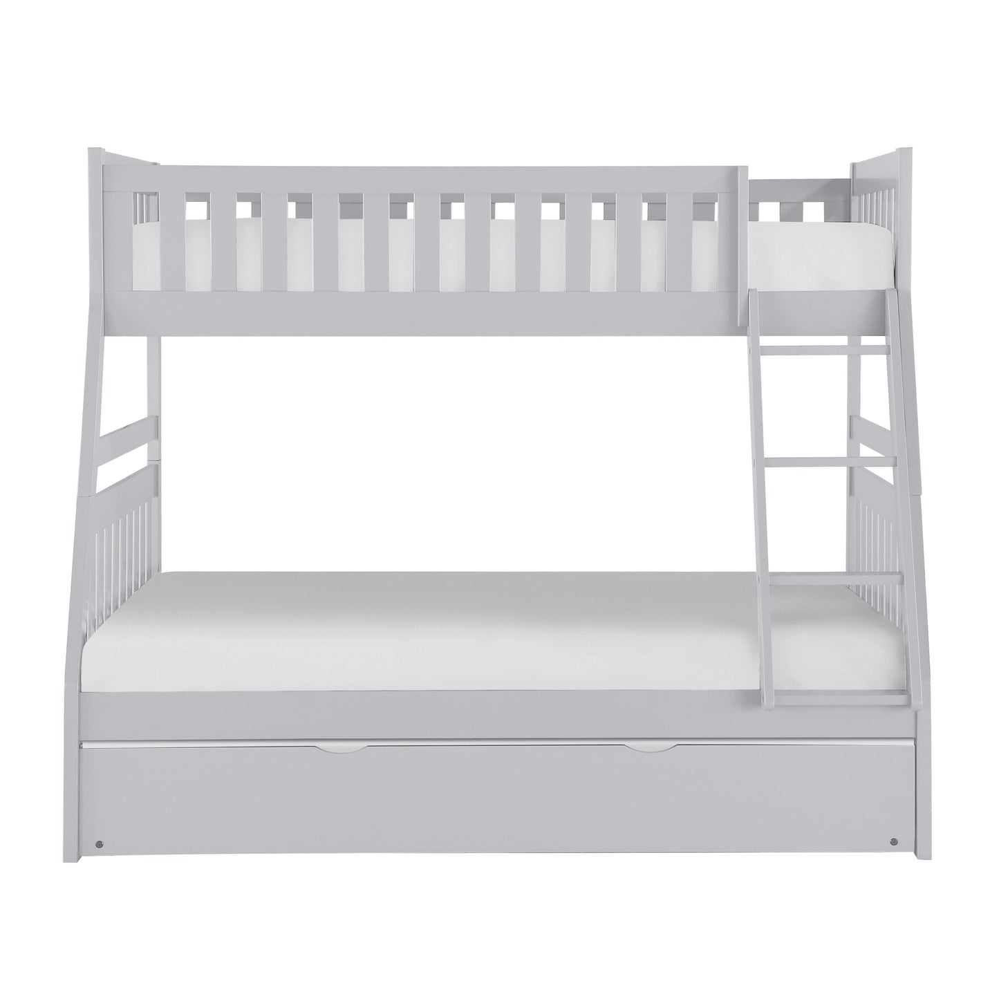 Homelegance Orion Twin Full Bunk Bed with Twin Trundle Gray B2063TF-1-R