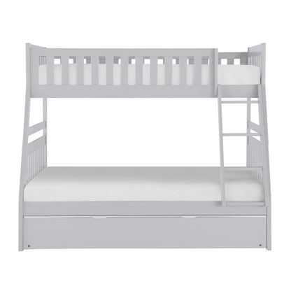 Homelegance Orion Twin Full Bunk Bed with Twin Trundle Gray B2063TF-1-R