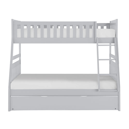 Homelegance Orion Twin Full Bunk Bed with Twin Trundle Gray B2063TF-1-R