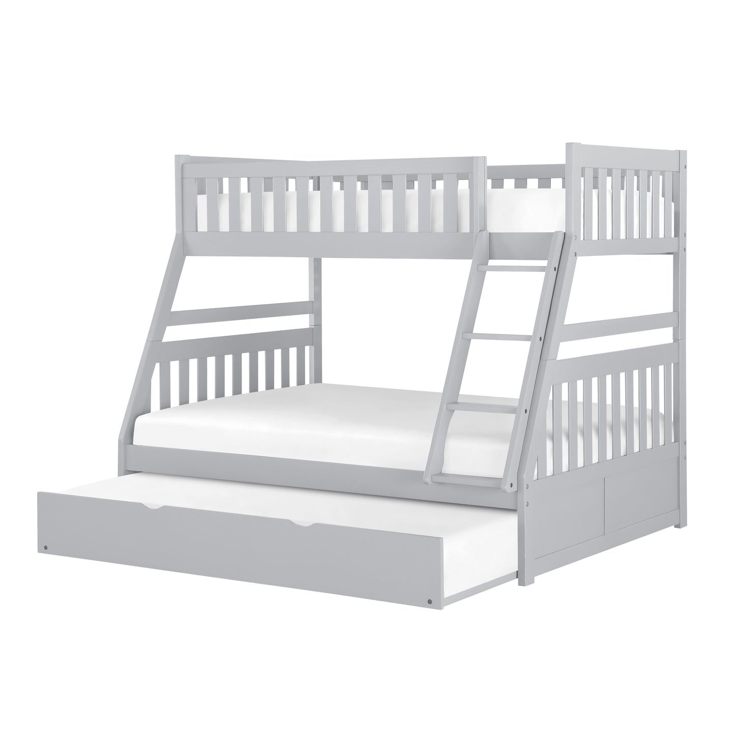 Homelegance Orion Twin Full Bunk Bed with Twin Trundle Gray B2063TF-1-R