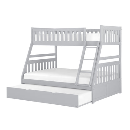 Homelegance Orion Twin Full Bunk Bed with Twin Trundle Gray B2063TF-1-R
