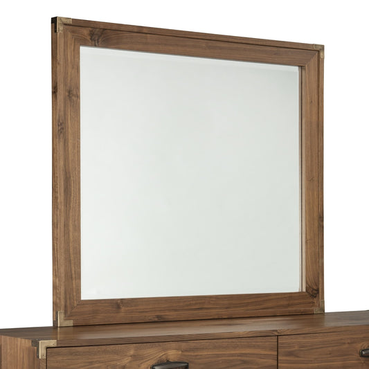 Modus Adler Beveled Glass Mirror in Natural Walnut